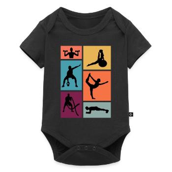 Fitness Exercice Entraînement Gym - Body à manches courtes Premium Bébé - noir - Devant
