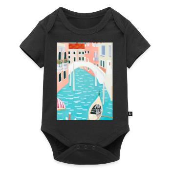 Venedig Italien - Baby Premium Kurzarmbody - Schwarz - Vorne