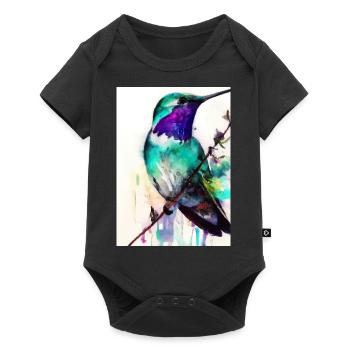 Bunter Vogel - Baby Premium Kurzarmbody - Schwarz - Vorne
