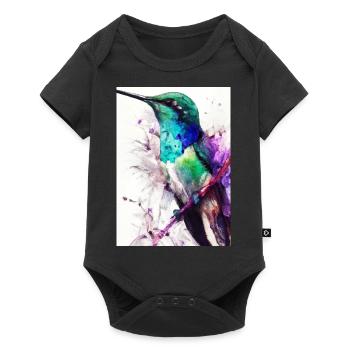 Bunter Vogel - Baby Premium Kurzarmbody - Schwarz - Vorne