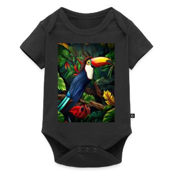 Dschungel-Tukan - Baby Premium Kurzarmbody - Schwarz - Vorne