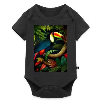 Dschungel-Tukan - Baby Premium Kurzarmbody - Schwarz - Vorne