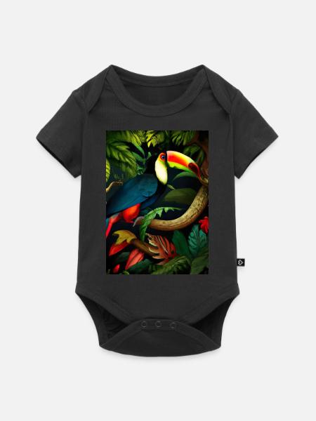 Dschungel-Tukan - Baby Premium Kurzarmbody - Schwarz