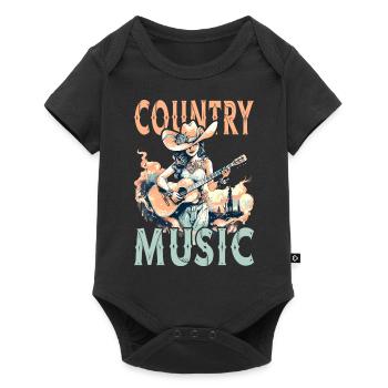 Country Music Girl Guitar Western USA Vintage - Baby Premium short-sleeve bodysuit - black - Front