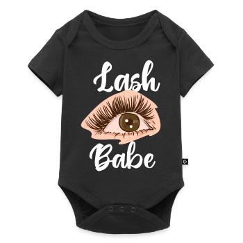 Wimpern-Babe - Baby Premium Kurzarmbody - Schwarz - Vorne
