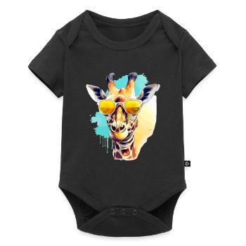 Mani the giraffe - Baby Premium short-sleeve bodysuit - black - Front