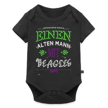 geburtstagsgeschenkidee geburtstagsgeschenk welpe - Baby Premium Kurzarmbody - Schwarz - Vorne