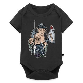 Angler // Oldschool // Illustration - Body à manches courtes Premium Bébé - noir - Devant