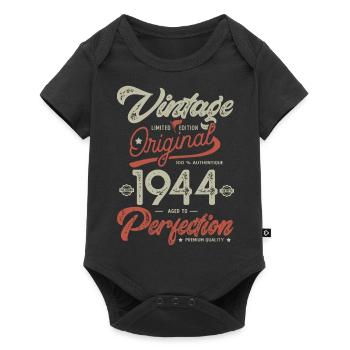 1944 Vintage Birthday Born 1944 - Baby Premium short-sleeve bodysuit - black - Front