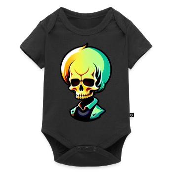 Squelette avec des cheveux - Body à manches courtes Premium Bébé - noir - Devant
