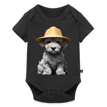 Caniche Dog Propriétaire Chien Love Poodle Puppy Puppy Puppy - Body à manches courtes Premium Bébé - noir - Devant