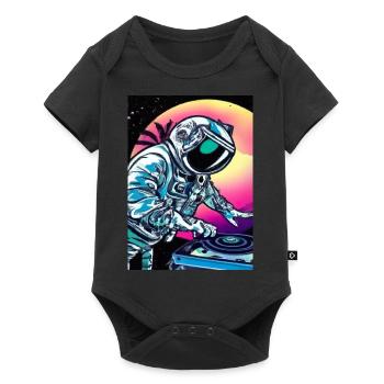 Astronaut DJ im Weltraum - Baby Premium Kurzarmbody - Schwarz - Vorne