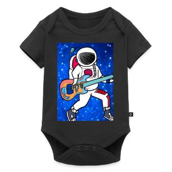 Astronaut spielt Gitarre - Baby Premium Kurzarmbody - Schwarz - Vorne
