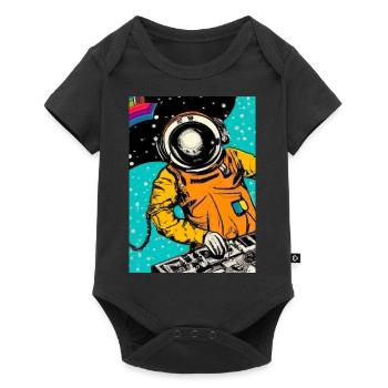 Astronaut DJ im Weltraum - Baby Premium Kurzarmbody - Schwarz - Vorne