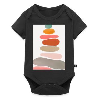 Ausgleichende Steine - Baby Premium Kurzarmbody - Schwarz - Vorne