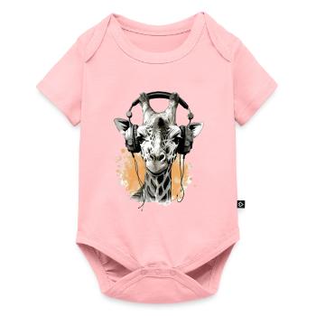 Gigi la girafe audiophile - Body à manches courtes Premium Bébé - rose - Devant