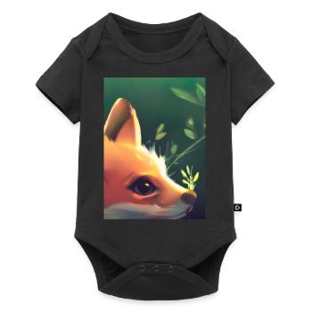 Niedliche Fuchs-Malerei - Baby Premium Kurzarmbody - Schwarz - Vorne