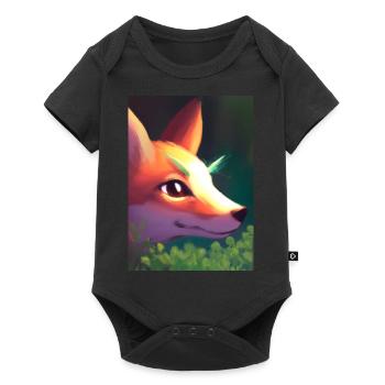 Niedliche Fuchs-Malerei - Baby Premium Kurzarmbody - Schwarz - Vorne