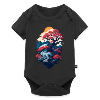 Beautiful bonsai tree scenery - Baby Premium short-sleeve bodysuit - black - Front