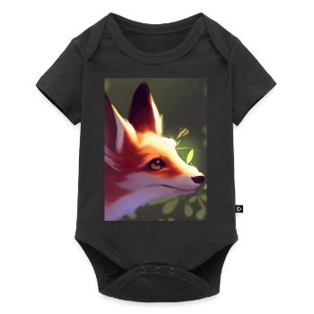 Niedliche Fuchs-Malerei - Baby Premium Kurzarmbody - Schwarz - Vorne