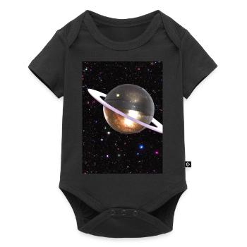 Funky Planet - Baby Premium Kurzarmbody - Schwarz - Vorne