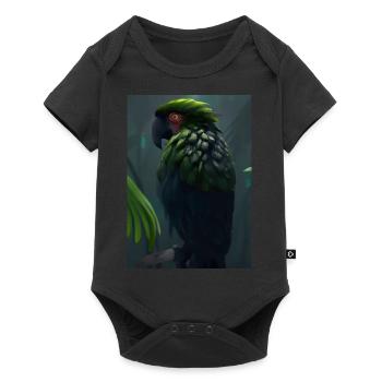 Grüner Dschungelvogel - Baby Premium Kurzarmbody - Schwarz - Vorne