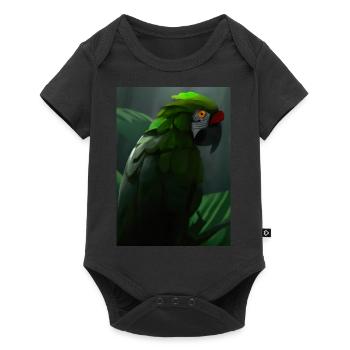 Grüner Dschungelvogel - Baby Premium Kurzarmbody - Schwarz - Vorne