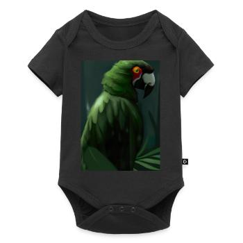 Grüner Dschungelvogel - Baby Premium Kurzarmbody - Schwarz - Vorne