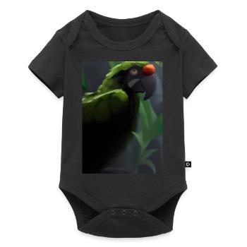 Grüner Dschungelvogel - Baby Premium Kurzarmbody - Schwarz - Vorne