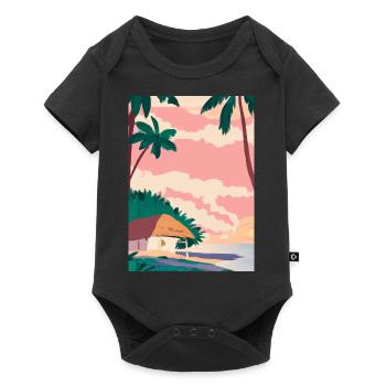 Hawaii Malerei - Baby Premium Kurzarmbody - Schwarz - Vorne