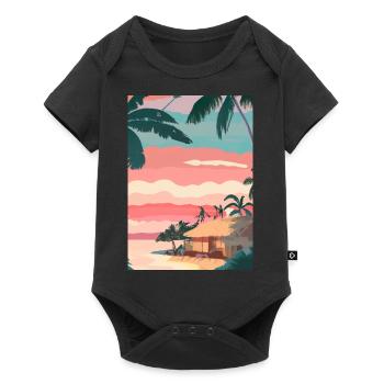 Hawaii Malerei - Baby Premium Kurzarmbody - Schwarz - Vorne