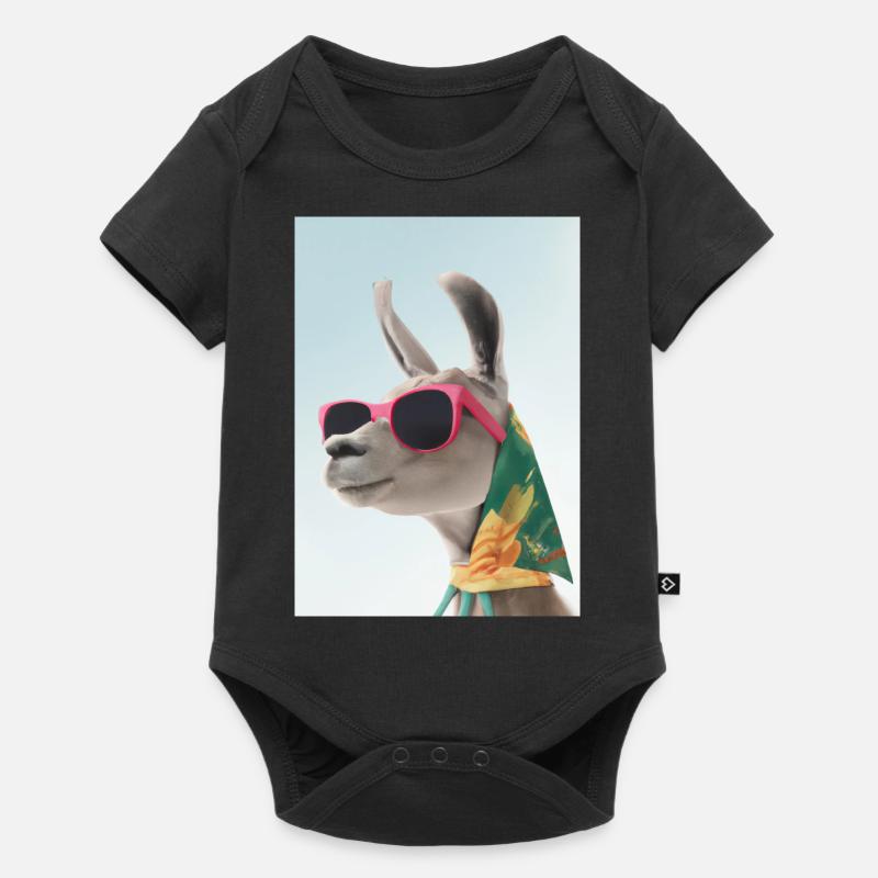 Ferienmode Lama - Baby Premium Kurzarmbody - Schwarz