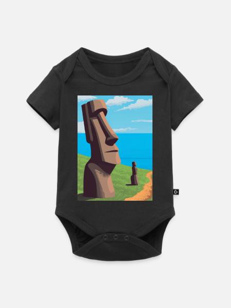 Monumentale Moai-Statuen - Baby Premium Kurzarmbody - Schwarz