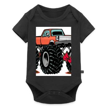 Monstertruck-Malerei - Baby Premium Kurzarmbody - Schwarz - Vorne