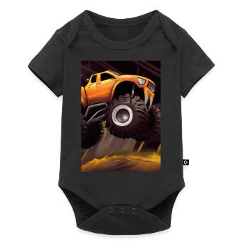 Monstertruck in der Arena - Baby Premium Kurzarmbody - Schwarz - Vorne