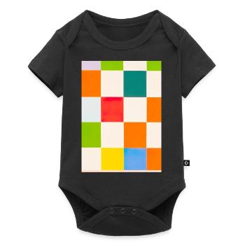 Muster der Würfelfarben - Baby Premium Kurzarmbody - Schwarz - Vorne