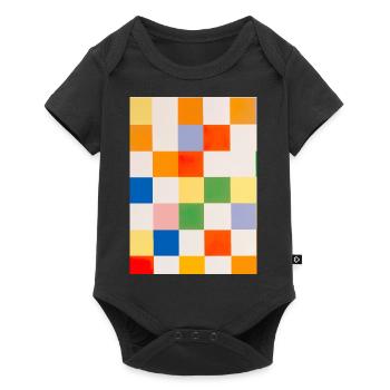 Muster der Würfelfarben - Baby Premium Kurzarmbody - Schwarz - Vorne