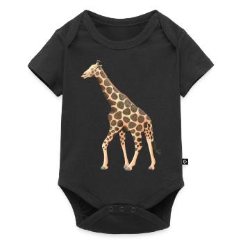 Giraffe - Baby Premium Kurzarmbody - Schwarz - Vorne
