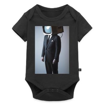 Anzug Tube TV Mann - Baby Premium Kurzarmbody - Schwarz - Vorne