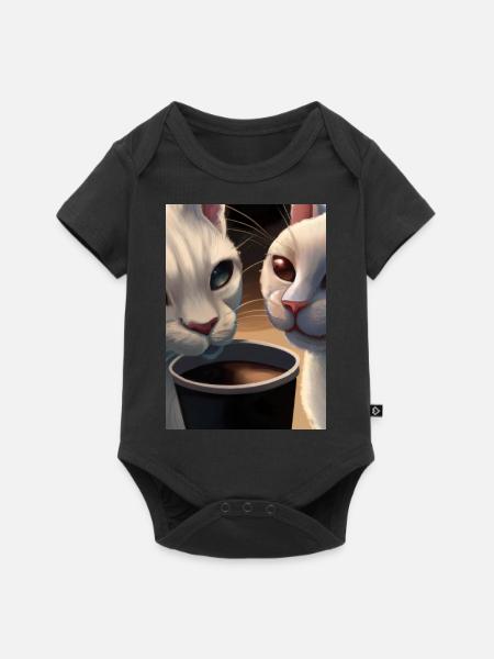 Two Cats Kaffee - Baby Premium Kurzarmbody - Schwarz