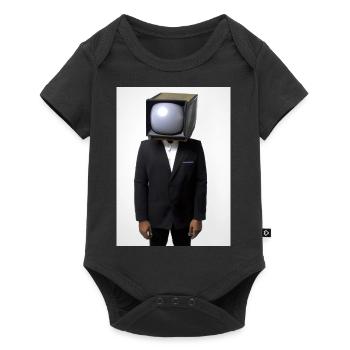 Anzug Tube TV Mann - Baby Premium Kurzarmbody - Schwarz - Vorne