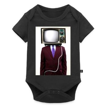 Anzug Tube TV Mann - Baby Premium Kurzarmbody - Schwarz - Vorne