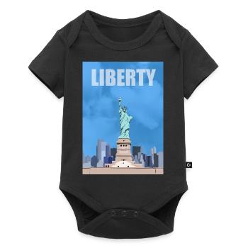 statue de la liberté - Body à manches courtes Premium Bébé - noir - Devant