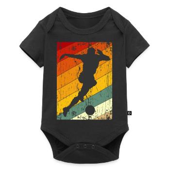 Vintage sunset Soccer gift - Baby Premium short-sleeve bodysuit - black - Front