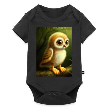 Baby-Kauz - Baby Premium Kurzarmbody - Schwarz - Vorne