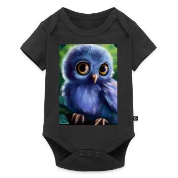 Baby-Kauz - Baby Premium Kurzarmbody - Schwarz - Vorne