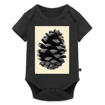 Schwarzer Kiefernzapfen - Baby Premium Kurzarmbody - Schwarz - Vorne