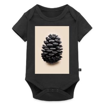 Schwarzer Kiefernzapfen - Baby Premium Kurzarmbody - Schwarz - Vorne
