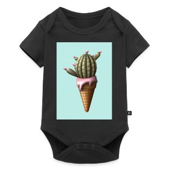Kaktus-Eiscreme - Baby Premium Kurzarmbody - Schwarz - Vorne