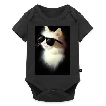 Katze mit Sonnenbrille - Baby Premium Kurzarmbody - Schwarz - Vorne